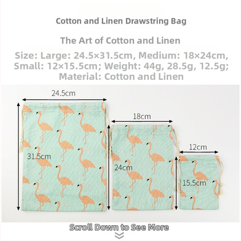 Τσάντα αποθήκευσης από βαμβάκι και λινό, ορθογώνια μορφή, ιαπωνικού στυλ, μοντέλο Z002