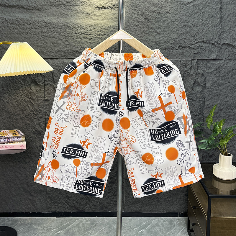 Ανδρικά σορτς παραλίας με εκτύπωση λουλουδιών, χαλαρή εφαρμογή, γρήγορο στέγνωμα πολυεστέρα