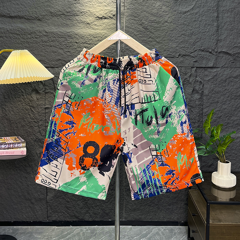 Ανδρικά σορτς παραλίας με εκτύπωση λουλουδιών, χαλαρή εφαρμογή, γρήγορο στέγνωμα πολυεστέρα