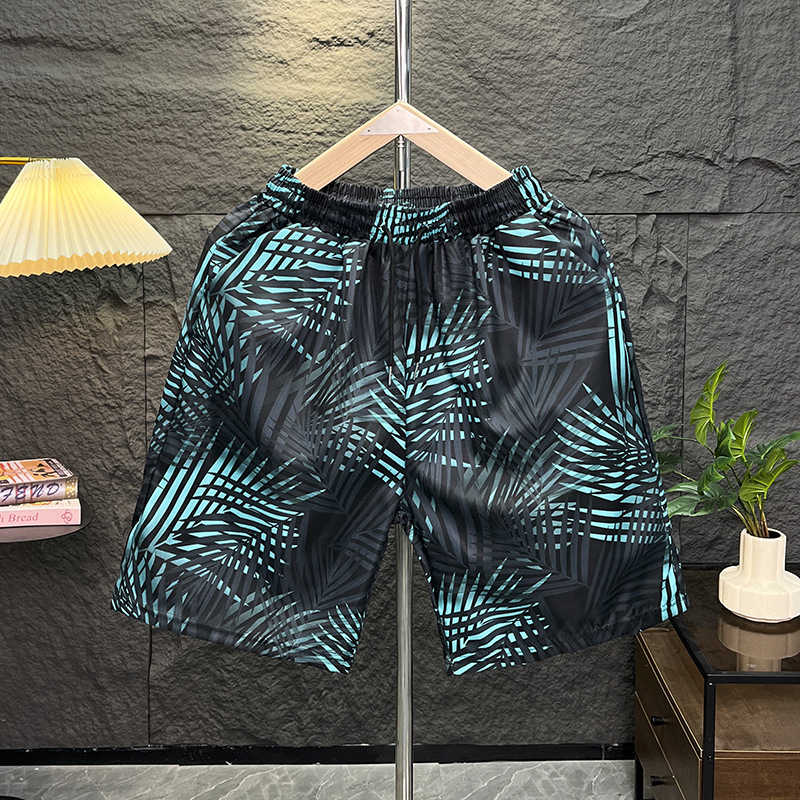 Ανδρικά σορτς παραλίας με εκτύπωση λουλουδιών, χαλαρή εφαρμογή, γρήγορο στέγνωμα πολυεστέρα