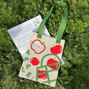 Τσάντα Tote από Πολυεστέρα, στυλ Fresh and Sweet, οριζόντια τετράγωνη μορφή, εσωτερικοί θήκες για κινητό, κάρτα ταυτότητας και φορητό υπολογιστή, ανοιχτή κορυφή