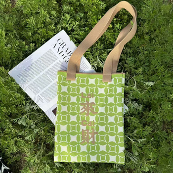 Τσάντα Tote από Πολυεστέρα, στυλ Fresh and Sweet, οριζόντια τετράγωνη μορφή, εσωτερικοί θήκες για κινητό, κάρτα ταυτότητας και φορητό υπολογιστή, ανοιχτή κορυφή