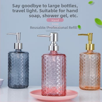 Stiklinė pompinė buteliukas rankų dezinfekcijai, šampūnui, dušo geliui ir skystam muilui – medžiaga: stiklas; siurblys; universalus panaudojimas; prekės ženklas Noyou