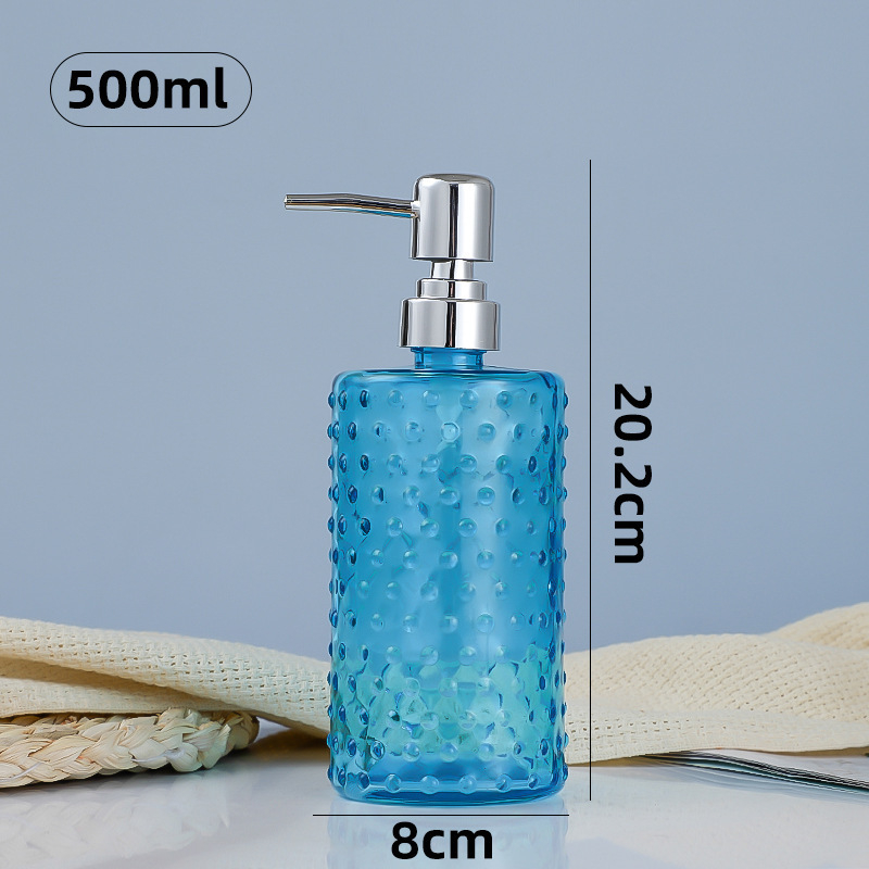 Stiklinė pompinė buteliukas rankų dezinfekcijai, šampūnui, dušo geliui ir skystam muilui – medžiaga: stiklas; siurblys; universalus panaudojimas; prekės ženklas Noyou