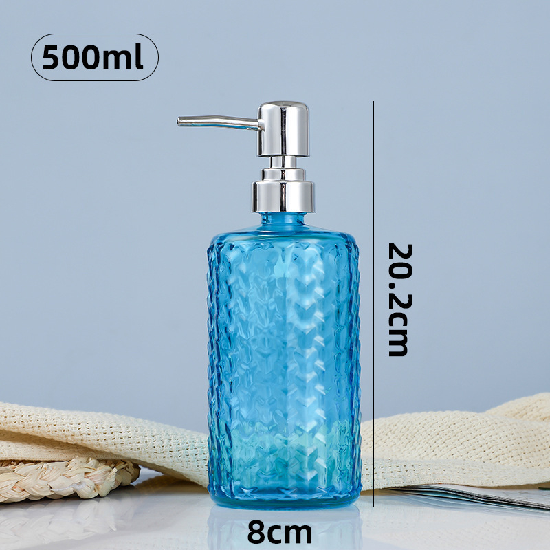 Stiklinė pompinė buteliukas rankų dezinfekcijai, šampūnui, dušo geliui ir skystam muilui – medžiaga: stiklas; siurblys; universalus panaudojimas; prekės ženklas Noyou