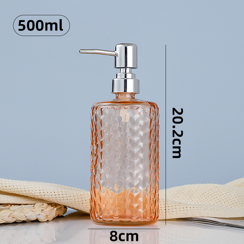 Stiklinė pompinė buteliukas rankų dezinfekcijai, šampūnui, dušo geliui ir skystam muilui – medžiaga: stiklas; siurblys; universalus panaudojimas; prekės ženklas Noyou