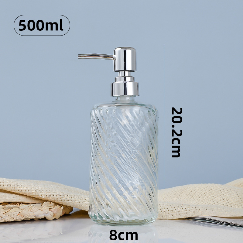 Stiklinė pompinė buteliukas rankų dezinfekcijai, šampūnui, dušo geliui ir skystam muilui – medžiaga: stiklas; siurblys; universalus panaudojimas; prekės ženklas Noyou