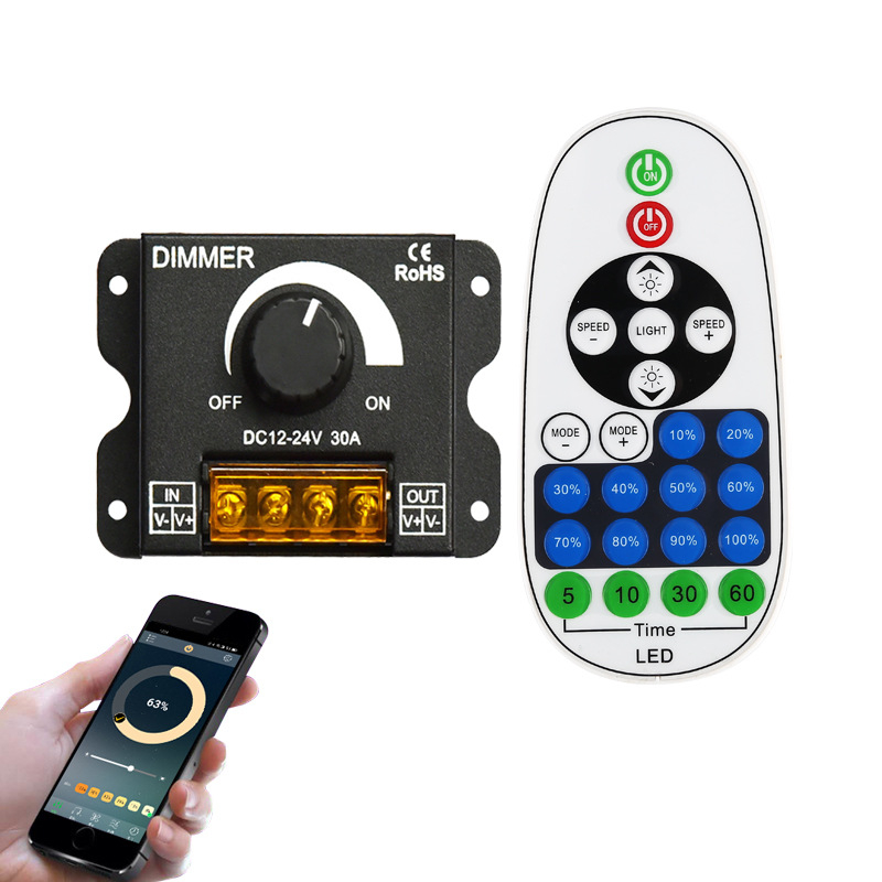 ZHENHUA KY-RF23-D1 RF димер за ниско напрежение LED ленти, DC12-24V, RF23-key дистанционно управление