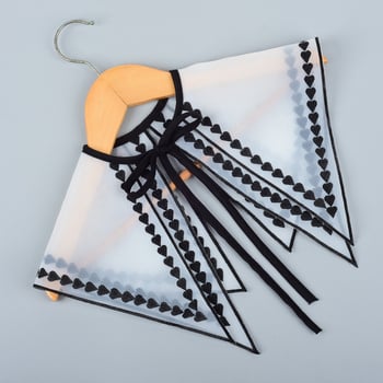 Vaikiška vilnos netikra apykaklė su nėriniais ir raukšlėmis, dekoratyvus šalikėlis, laisvas stilius, pavasaris 2023