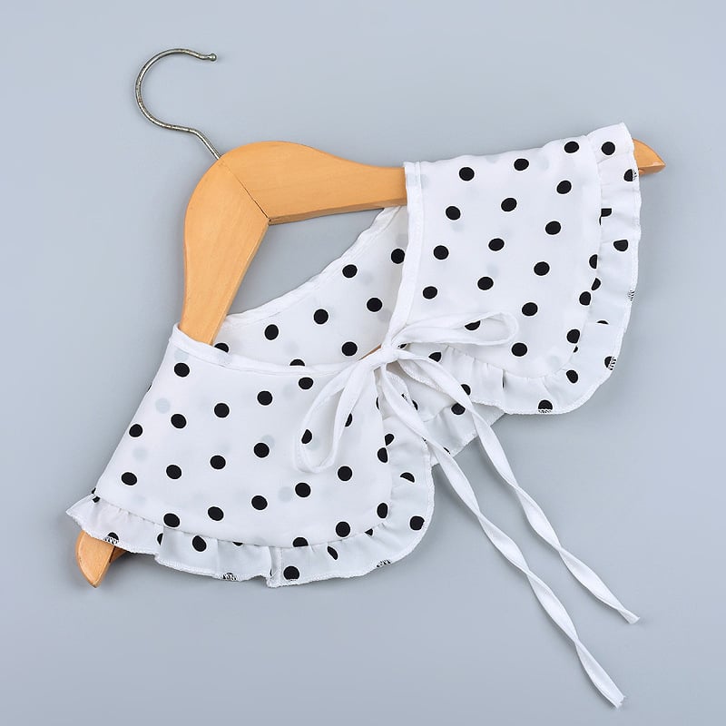 Vaikiška vilnos netikra apykaklė su nėriniais ir raukšlėmis, dekoratyvus šalikėlis, laisvas stilius, pavasaris 2023