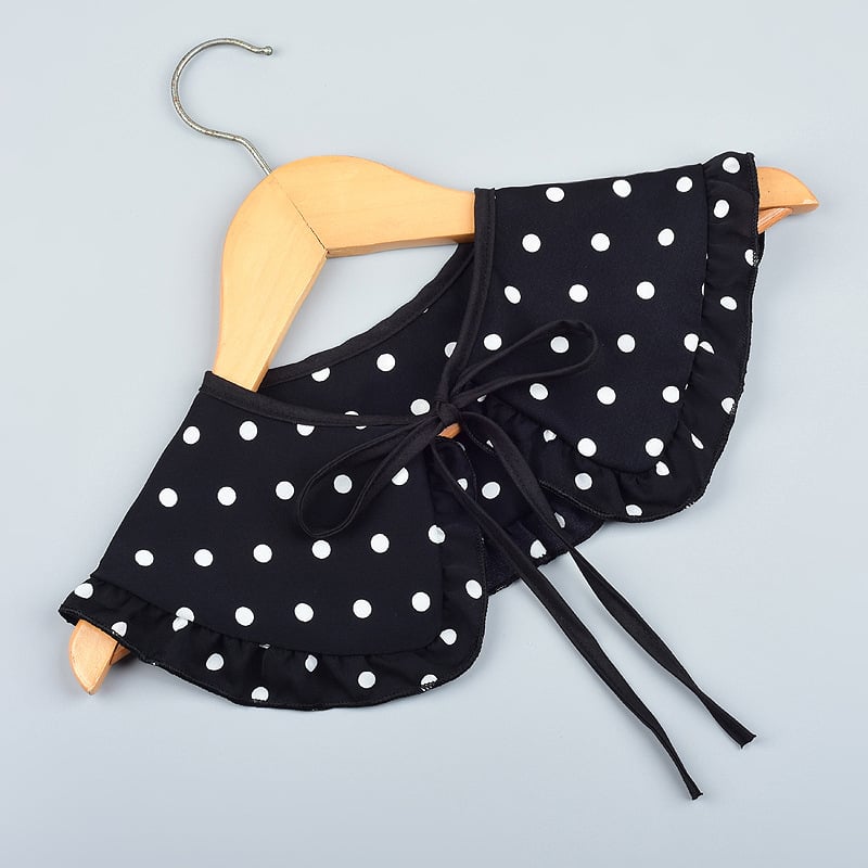 Vaikiška vilnos netikra apykaklė su nėriniais ir raukšlėmis, dekoratyvus šalikėlis, laisvas stilius, pavasaris 2023