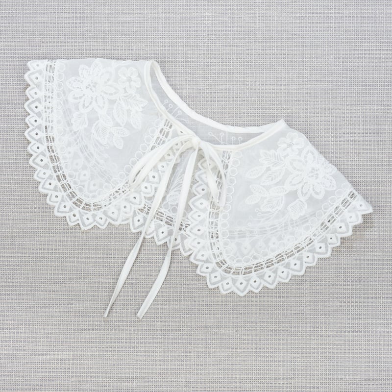 Vaikiška vilnos netikra apykaklė su nėriniais ir raukšlėmis, dekoratyvus šalikėlis, laisvas stilius, pavasaris 2023