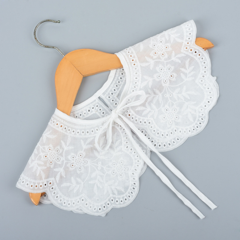 Vaikiška vilnos netikra apykaklė su nėriniais ir raukšlėmis, dekoratyvus šalikėlis, laisvas stilius, pavasaris 2023