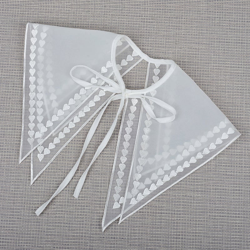 Vaikiška vilnos netikra apykaklė su nėriniais ir raukšlėmis, dekoratyvus šalikėlis, laisvas stilius, pavasaris 2023