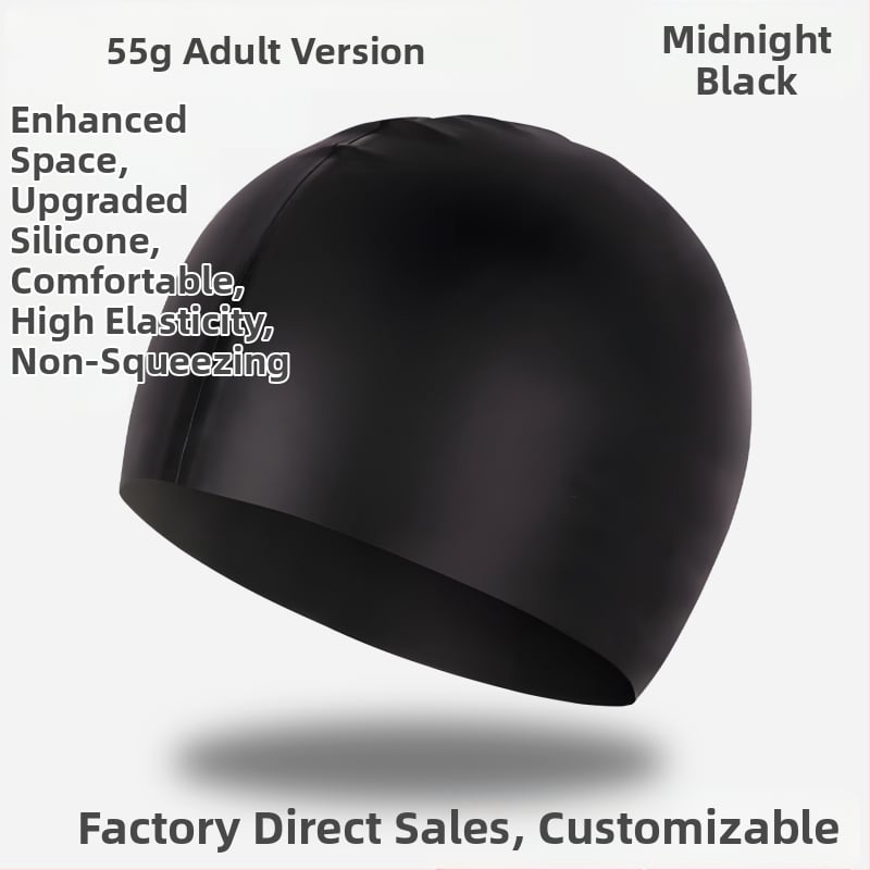 Silicone plaukimo kepurė - atspari vandeniui, patogi, aukšta elastingumas, universalus, suaugusiems, baseinui (Medžiaga: silikonas; Raštas: vientisas; Tinkamas: suaugusieji; Scena: baseinas)