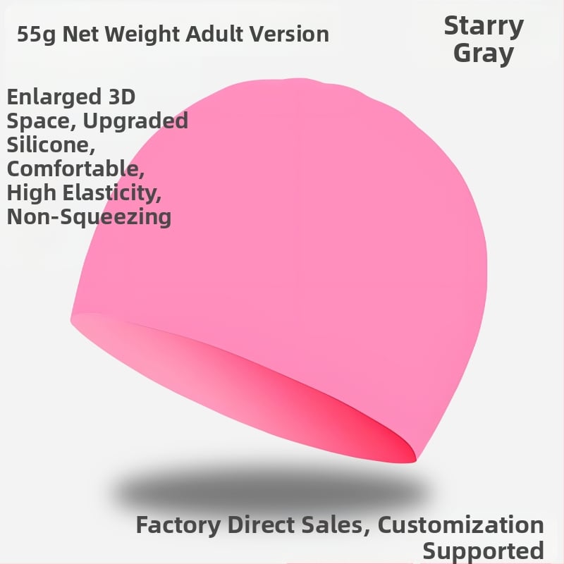 Silicone plaukimo kepurė - atspari vandeniui, patogi, aukšta elastingumas, universalus, suaugusiems, baseinui (Medžiaga: silikonas; Raštas: vientisas; Tinkamas: suaugusieji; Scena: baseinas)