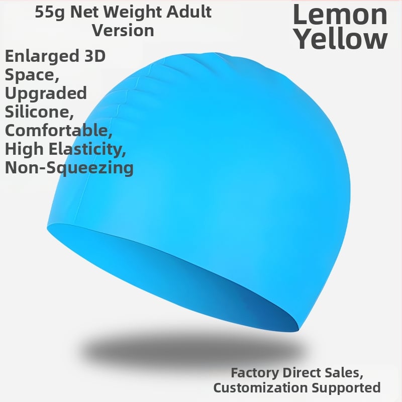 Silicone plaukimo kepurė - atspari vandeniui, patogi, aukšta elastingumas, universalus, suaugusiems, baseinui (Medžiaga: silikonas; Raštas: vientisas; Tinkamas: suaugusieji; Scena: baseinas)