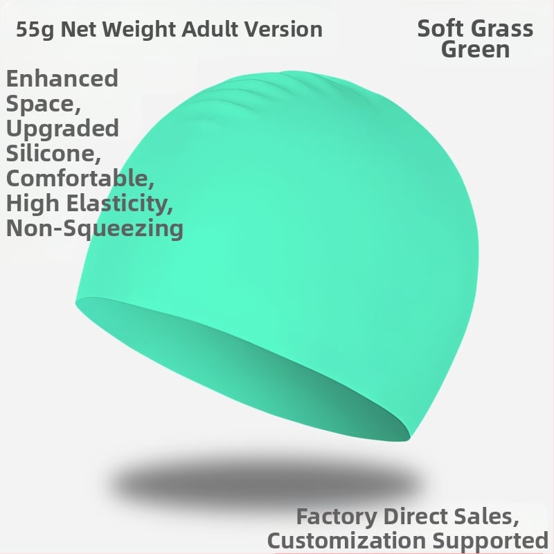 Silicone plaukimo kepurė - atspari vandeniui, patogi, aukšta elastingumas, universalus, suaugusiems, baseinui (Medžiaga: silikonas; Raštas: vientisas; Tinkamas: suaugusieji; Scena: baseinas)
