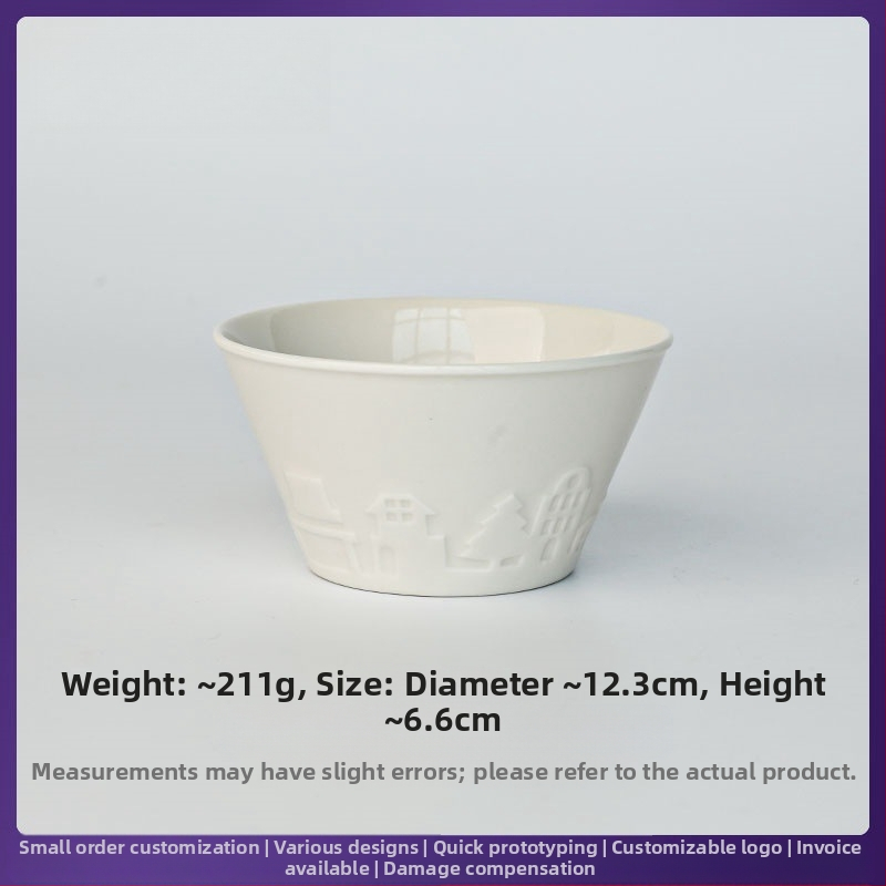 Порцеланова купа, персонализирана с печат на лого, подходяща за микровълнова фурна, домашна посуда за хранене