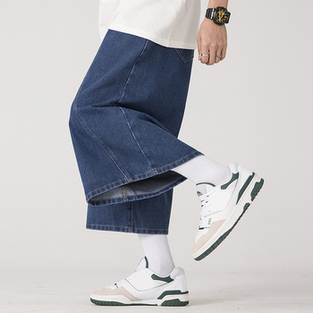 Wolverine дънени cropped панталони, висока талия, широки крачоли, звездно шиене, уличен стил