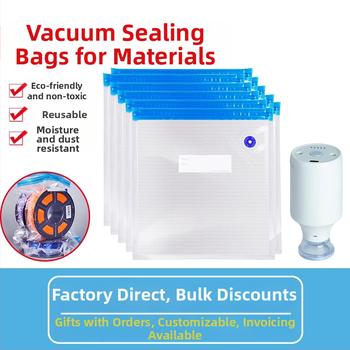 3D spausdinimo filamentų vakuuminės laikymo kišenės, PA+PE medžiaga, vakuuminis suspaudimo tipas, rinkinys 260 vnt., su siurbliu