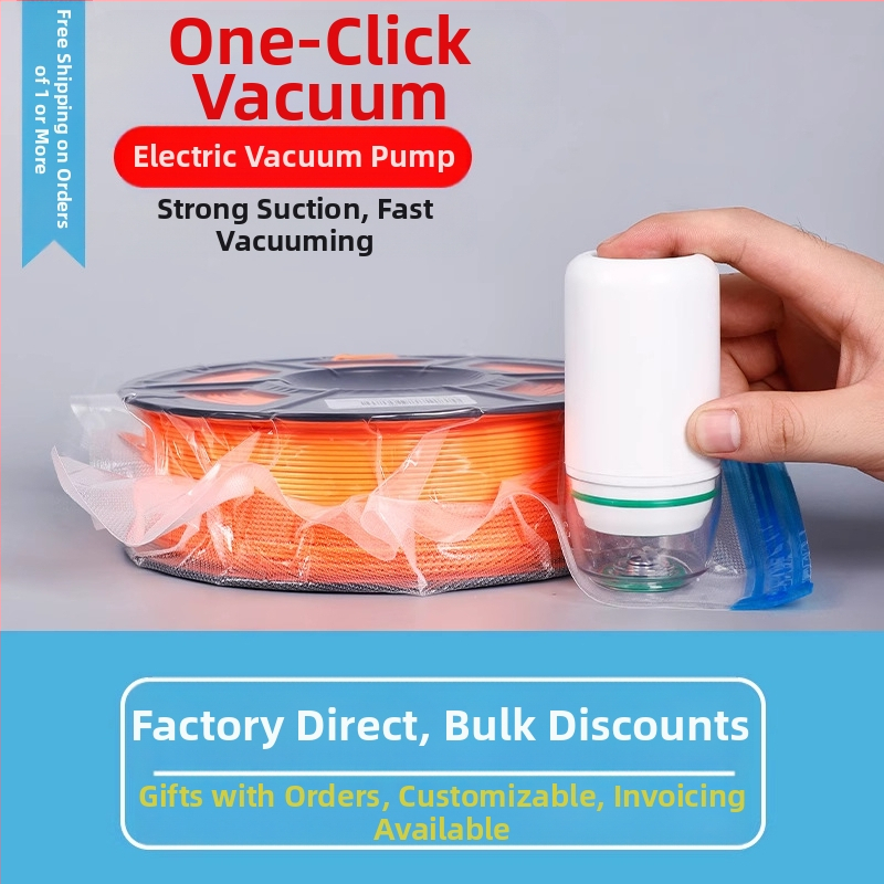 3D принтерни нишки вакуумни торби за съхранение, PA+PE материал, вакуумен компресионен тип, комплект 260 бр., с помпа