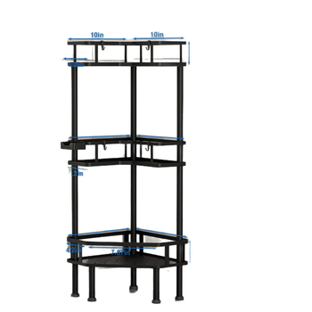 Kairong 1058 Anglies plieno 3 lygių kampinis vonios lentynų su dažytu paviršiumi, apkrova 10 kg