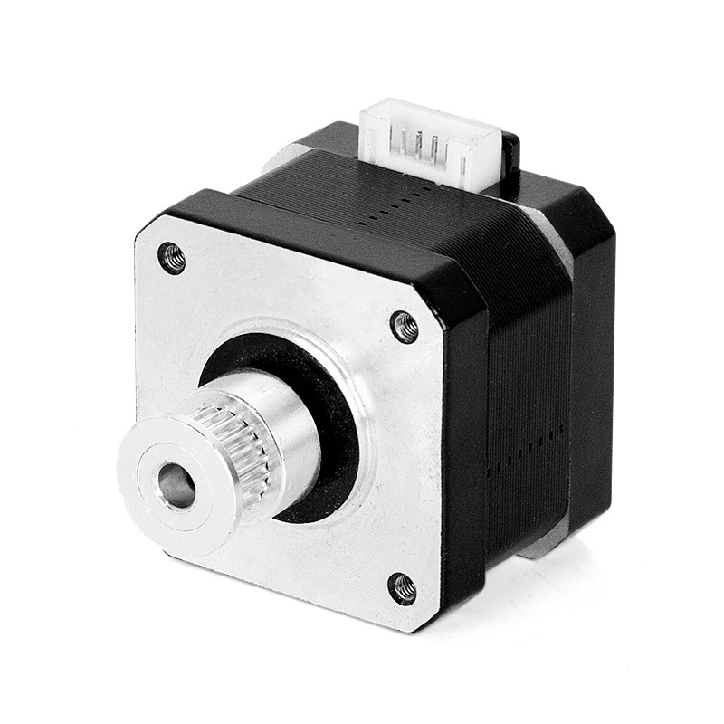 Μοτέρ βημάτων με 42-δοντι γρανάζι και συγχρονισμένο μηχανισμό γραναζιών, οδηγός δύο φάσεων τεσσάρων αγωγών για εξοπλισμό μεταφοράς, 12–24 V, 1.5–2 A, 1500–2000 rpm, 0.3 N·m