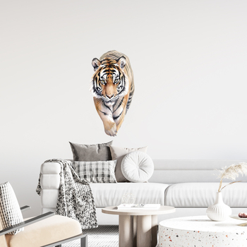 Αυτοκόλλητο τοίχου με τίγρη, αυτοκόλλητο, αδιάβροχο, PVC, για σαλόνι και υπνοδωμάτιο, 1 τεμάχιο, χαριτωμένο ζωικό μοτίβο