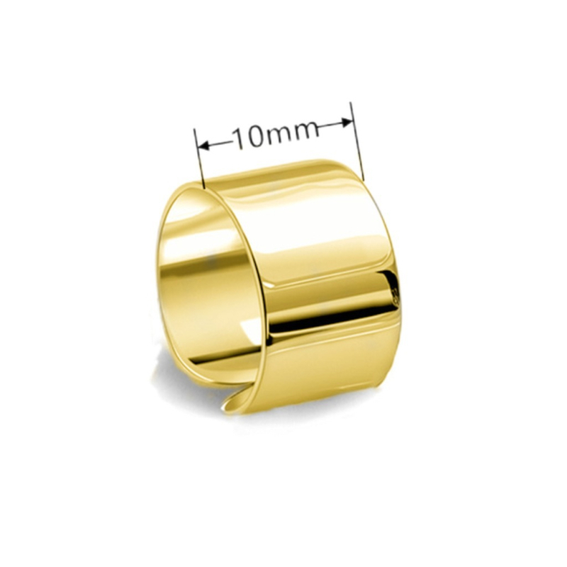 Koreai stílusú állítható nyitott gyűrű nőknek, réz, geometriai kialakítás, aranyozott bevonat