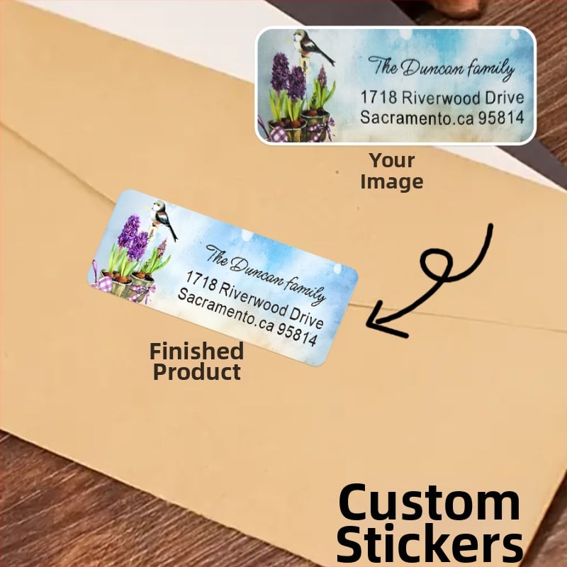 Personalizētas uzlīmes piena tējas krūzēm un piegādes iepakojuma etiķetes – logotipa gatavs dizains, PVC pašlīmējošs materiāls; produkta kods 6325; fotopielāgošana; temperatūras izturība 30°C