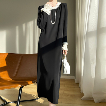 Φόρεμα μίντι Α-γραμμής χωρίς μανίκια με γιακά εικόνας και ψηλή μέση, πουλόβερ στυλ