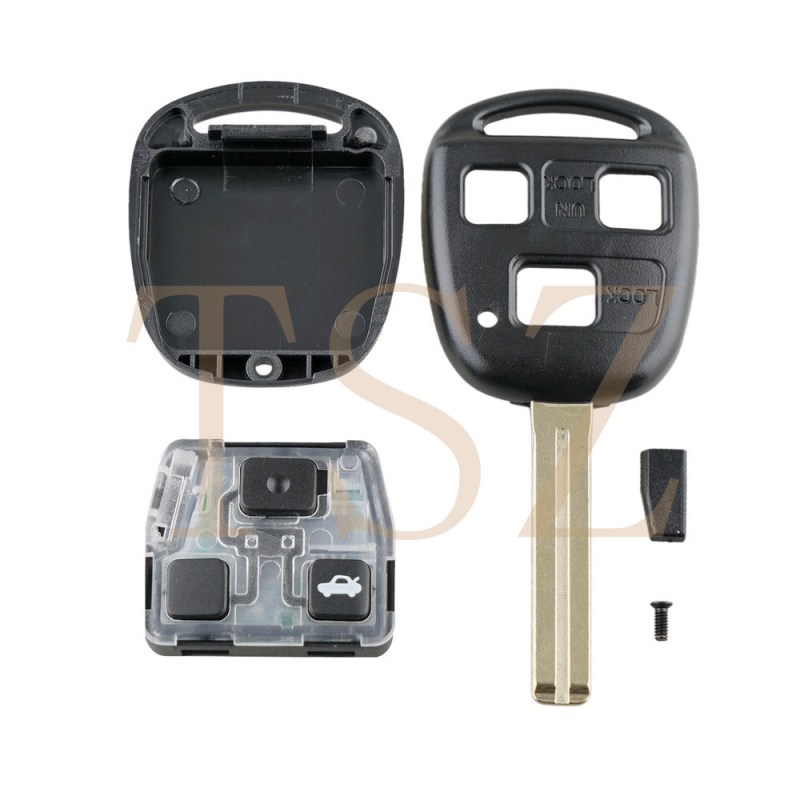 TSZ Lexus Lingzhi autókulcs, 3 kulcsos, tokozás műanyagból, PP chip, távirányító