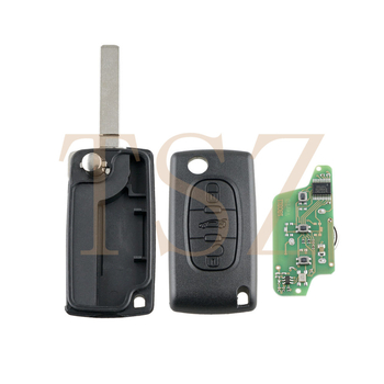 Automobilio nuotolinio rakto Citroën/Peugeot – 3 raktai, 433 MHz ASK, korpusas iš inžinerinės plastmasės