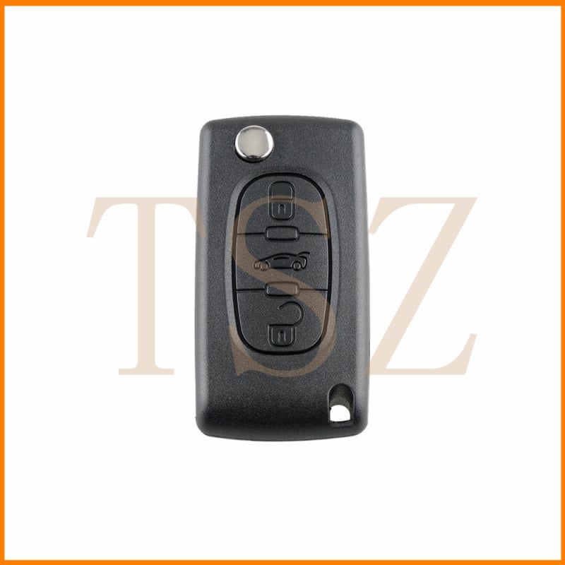 Automobilio nuotolinio rakto Citroën/Peugeot – 3 raktai, 433 MHz ASK, korpusas iš inžinerinės plastmasės