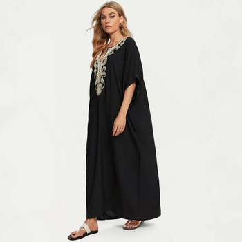 Γυναικείο ρούχο παραλίας από ρεγιόν με κέντημα σε σκοινιά, ύφασμα 300 g/m², επένδυση ρεγιόν