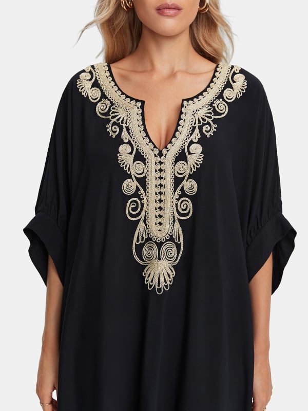 Γυναικείο ρούχο παραλίας από ρεγιόν με κέντημα σε σκοινιά, ύφασμα 300 g/m², επένδυση ρεγιόν