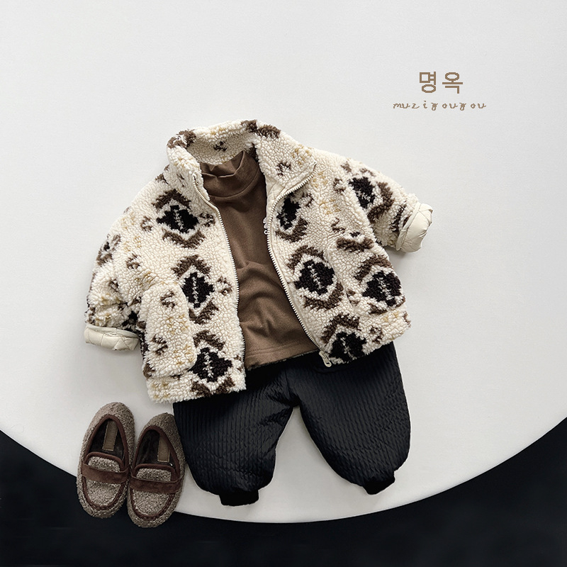 Dječja zimska jakna u korejskom stilu, 100% poliester, zatvarač, visok ovratnik, unisex, za uzrast 3–8 godina.