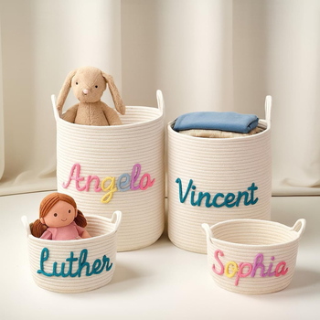 Coș de depozitare din sfoară de bumbac x632 – țesătură de bumbac, cutie 30 bucăți, organizator interior