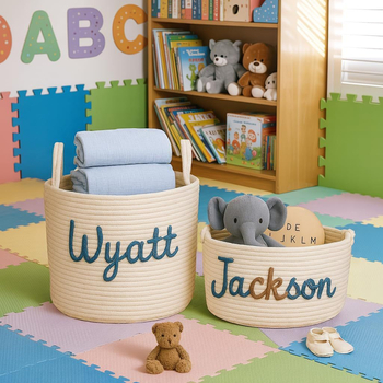 Coș de depozitare din sfoară de bumbac x632 – țesătură de bumbac, cutie 30 bucăți, organizator interior