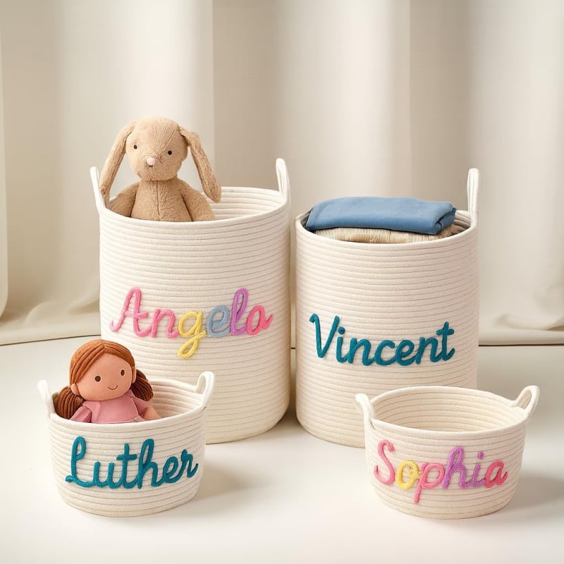 Coș de depozitare din sfoară de bumbac x632 – țesătură de bumbac, cutie 30 bucăți, organizator interior