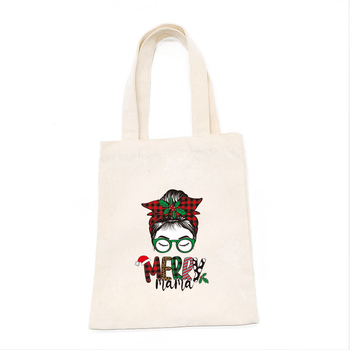 Pritaikoma drobės pirkinių tašė su dugnu ir šonais, šilumos perdavimo spauda