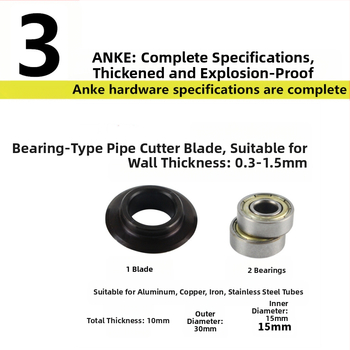 Csapágytípusú csővágó – forgatható, kézi, alumínium kivitel