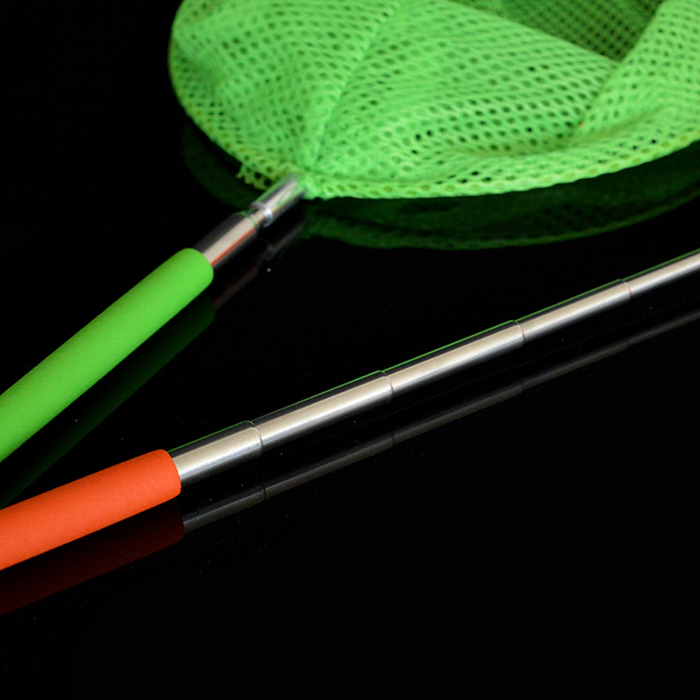 Nerūdijančio plieno ištraukiamas tinklas vabzdžiams gaudyti ir žvejoti, lauko šeimos naudojimui, su maža tinklo galva