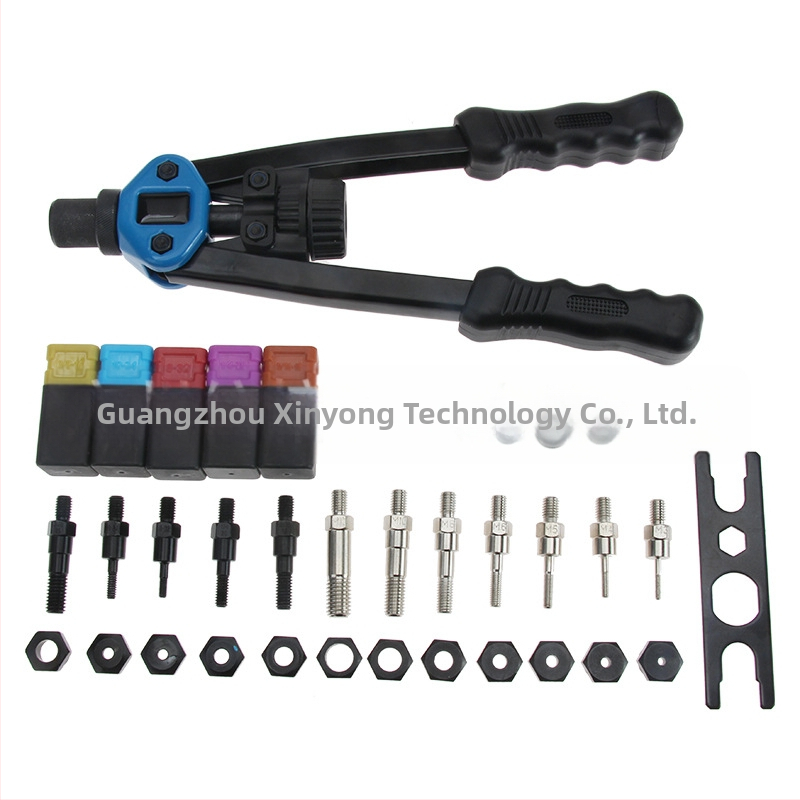 Ръчен комплект за нитгайки, 125 бр., алуминиеви нитгайки M3–M12, в кутия, без обработка на повърхността