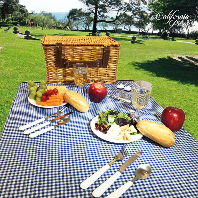 Coș de picnic din ratan, destinat fructelor și legumelor, modelul 107, pachet 32, stil idilic