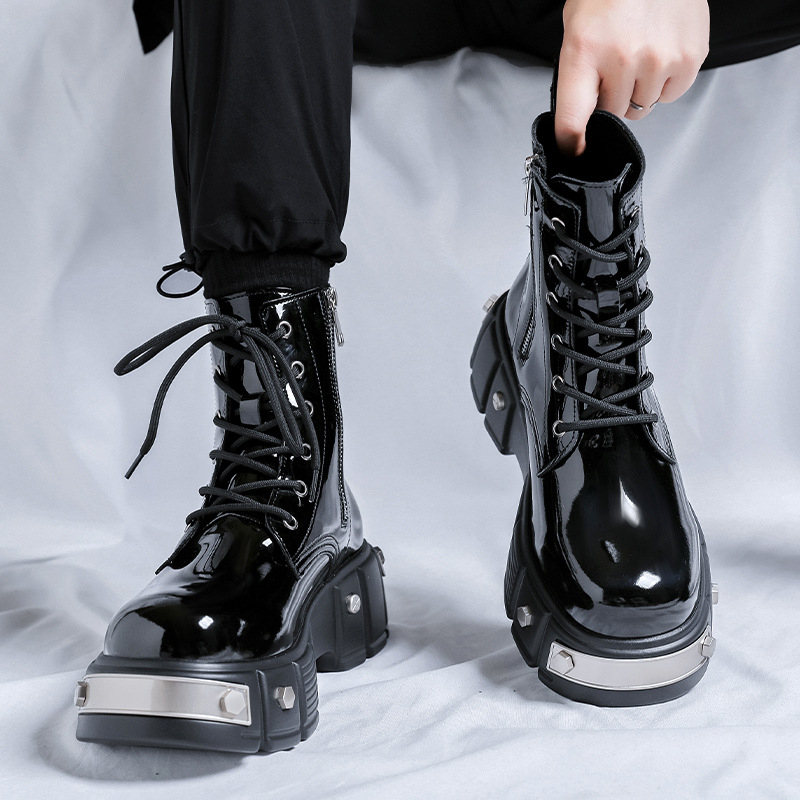 Martin bateliai su gumine paduve, viršus iš mikropluošto, aukštas viršus, apvali nosis