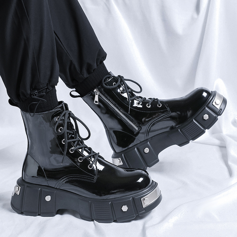 Martin bateliai su gumine paduve, viršus iš mikropluošto, aukštas viršus, apvali nosis