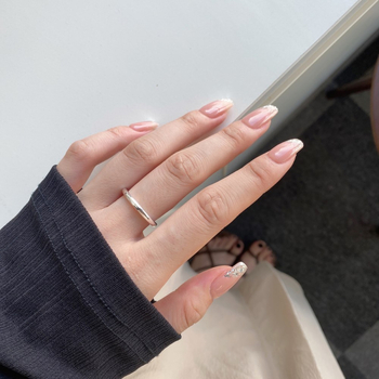 Дамски пръстен от 925 сребро с геометричен кръгъл дизайн, прост стил, електроплатиран бижута