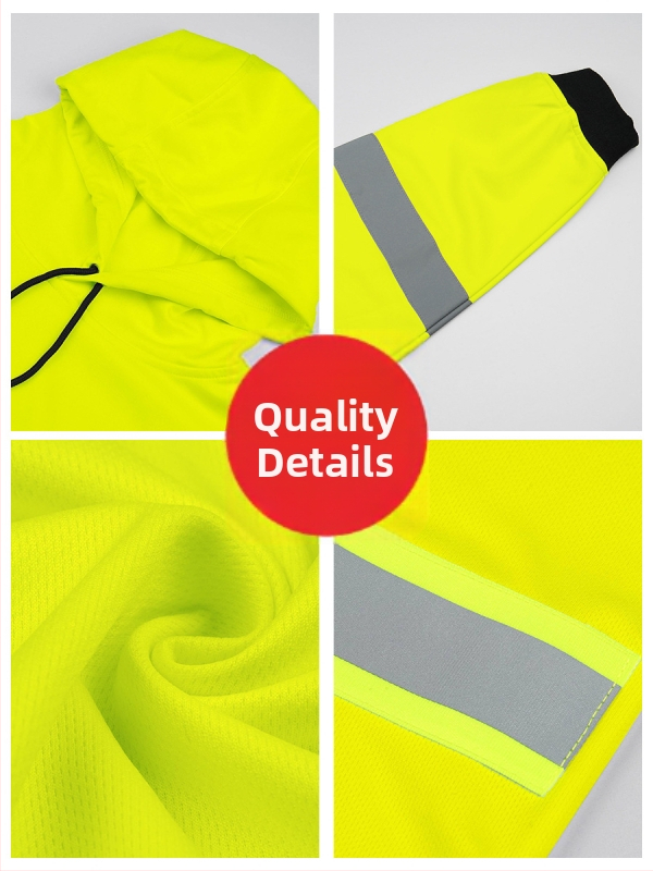 Худи с качулка за работно облекло с 3D дигитално печатано лого, рефлекторна функция, основна материя 75% памук, подплата 65% памук, за мъже